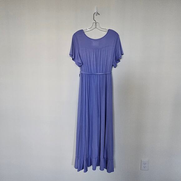 Ingrid & Isabel Ruffle Flutter Faux Wrap Maxi Dress Size M - Picture 3 of 6